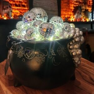 CHRISTIAN SIRIANO Witches Brew Bubbling Disco Ball Cauldron w/Lights Halloween